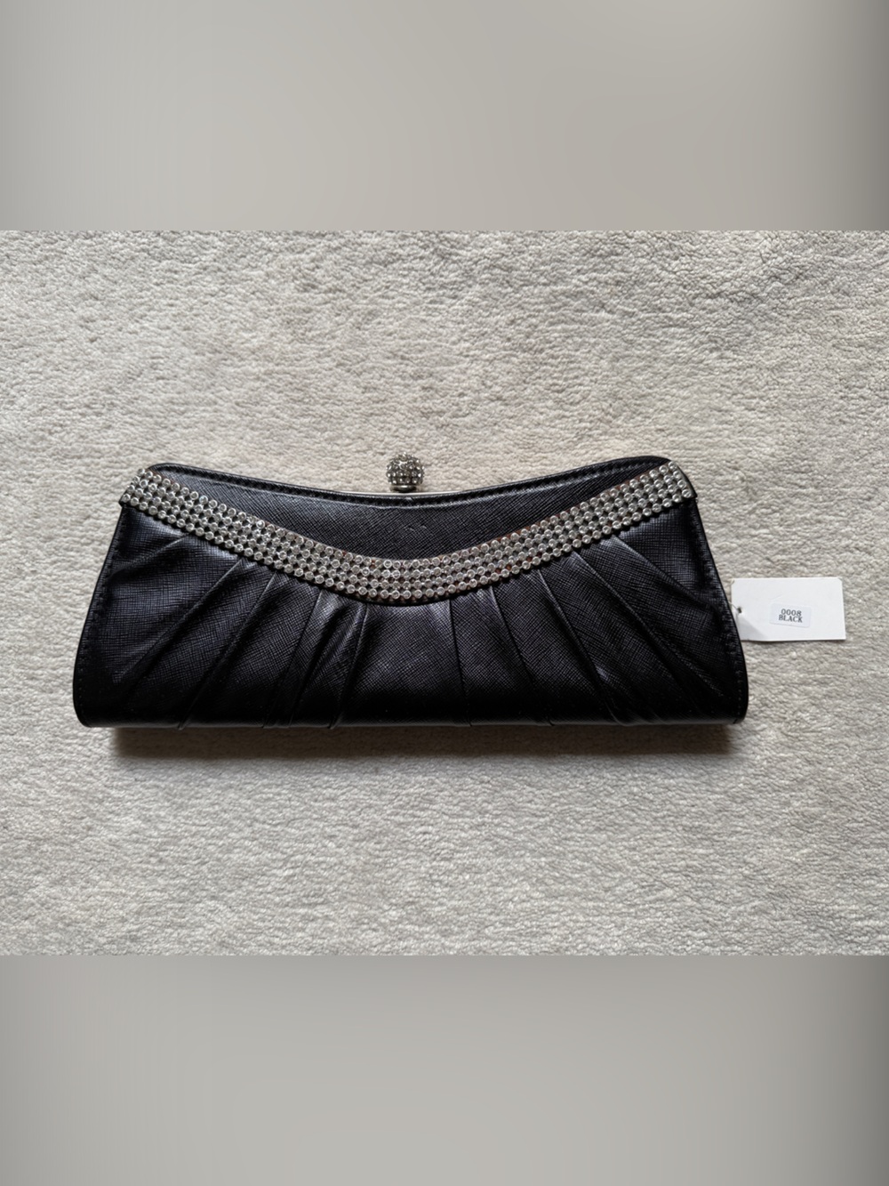 Elegant Black Rhinestone Evening Clutch - Women Bags